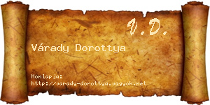 Várady Dorottya névjegykártya